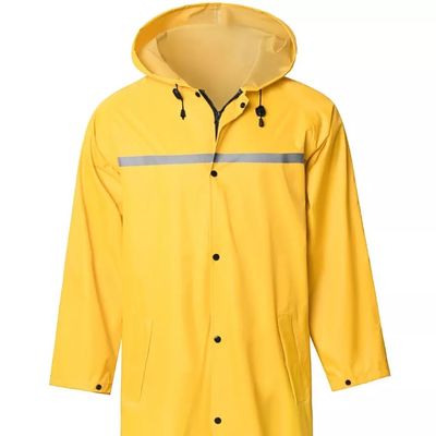 Ansi Police Mens Lightweight Reflective Rain Jacket With Hood Long Safety Emergency Raincoat