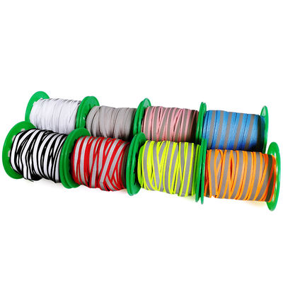100% Polyester Colorful Reflective Safety Stripes Piping Fabric Trim For Sewed On Uniform