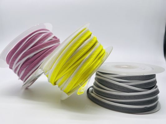 Custom Sew On Reflective Fabric Piping Strips Trims Headband For Clothes Bag Cap Pants